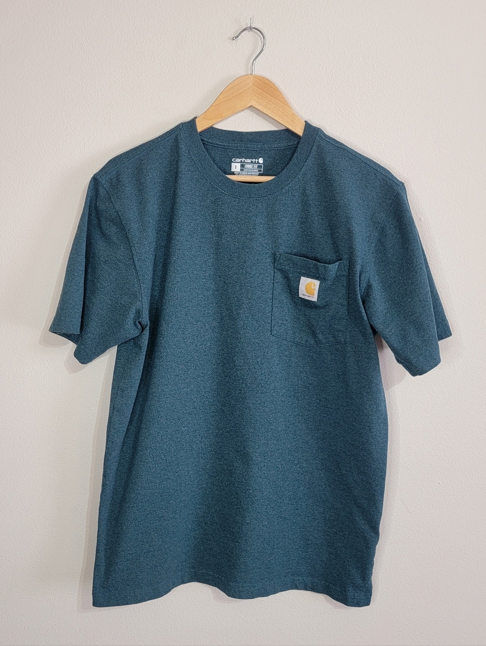 Carhartt Teal Pocket Tee with Logo Patch